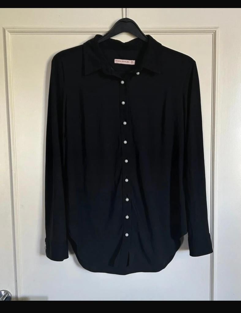 Zwarte Studio Anneloes Poppy blouse in maat M., Ophalen of Verzenden, Zo goed als nieuw, Maat 38/40 (M), Zwart