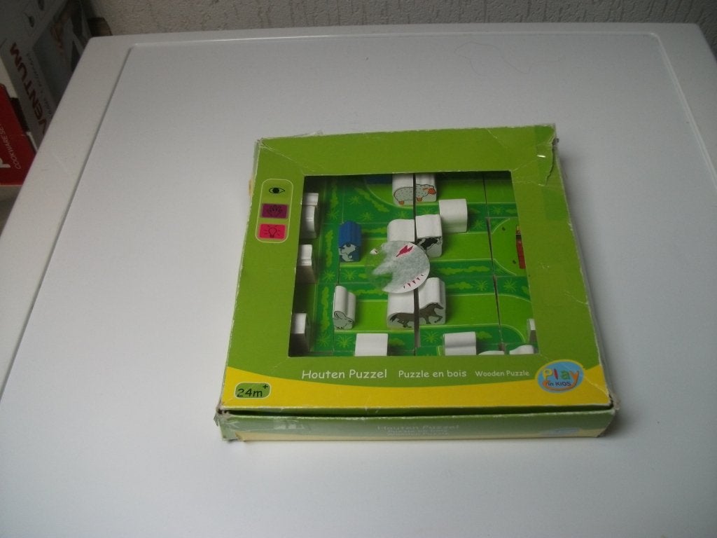 Houten puzzel boerderij 16 delig, Ophalen of Verzenden, Gebruikt