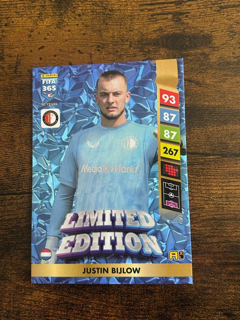Justin Bijlow Panini FIFA 365 Limited Edition 2025, Verzamelen, Sportartikelen en Voetbal, Ophalen of Verzenden, Nieuw, Feyenoord