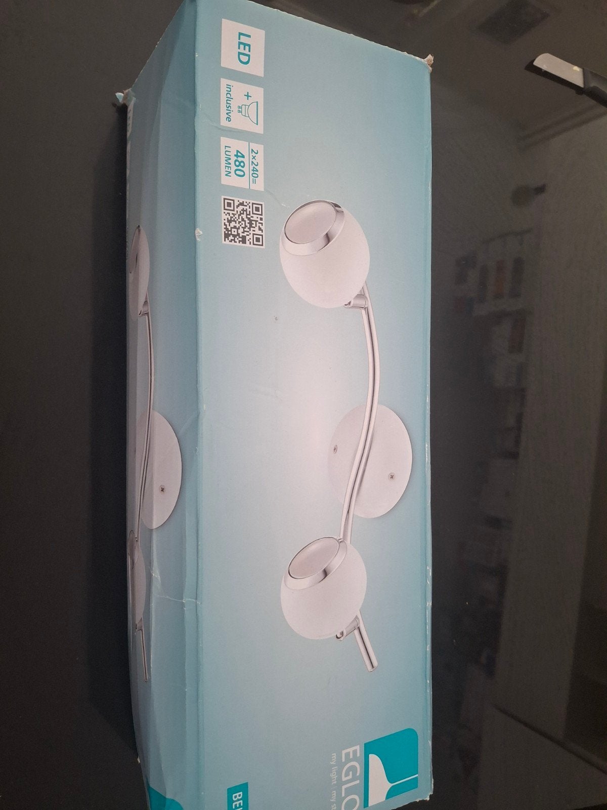 EGLO Bimed GU10 LED Wandlamp - Wit/Chroom, Ophalen of Verzenden, Zo goed als nieuw, Metaal, Modern