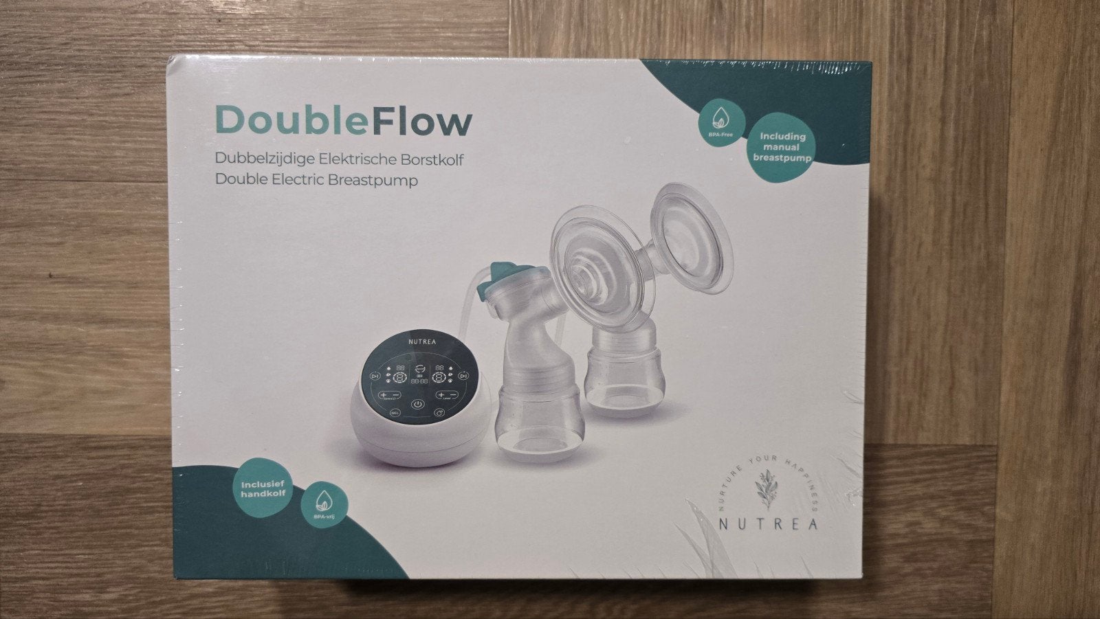 NIEUW! (Ongeopend) Nutrea DoubleFlow Elektrische Borstkolf, Ophalen of Verzenden, Nieuw