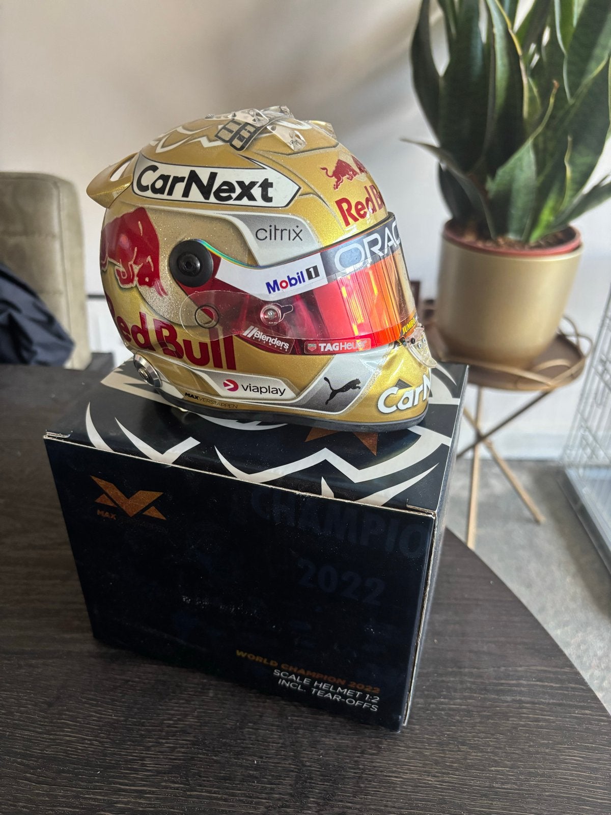 Max Verstappen Helm Schaal 1:2 - Diverse Edities, Ophalen of Verzenden, Zo goed als nieuw, Formule 1