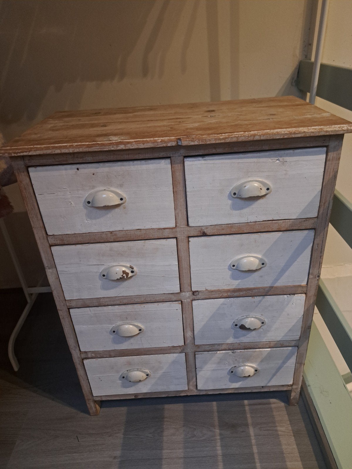 Vintage brocant houten ladekastje., Ophalen, 25 tot 50 cm, Minder dan 50 cm, Minder dan 100 cm