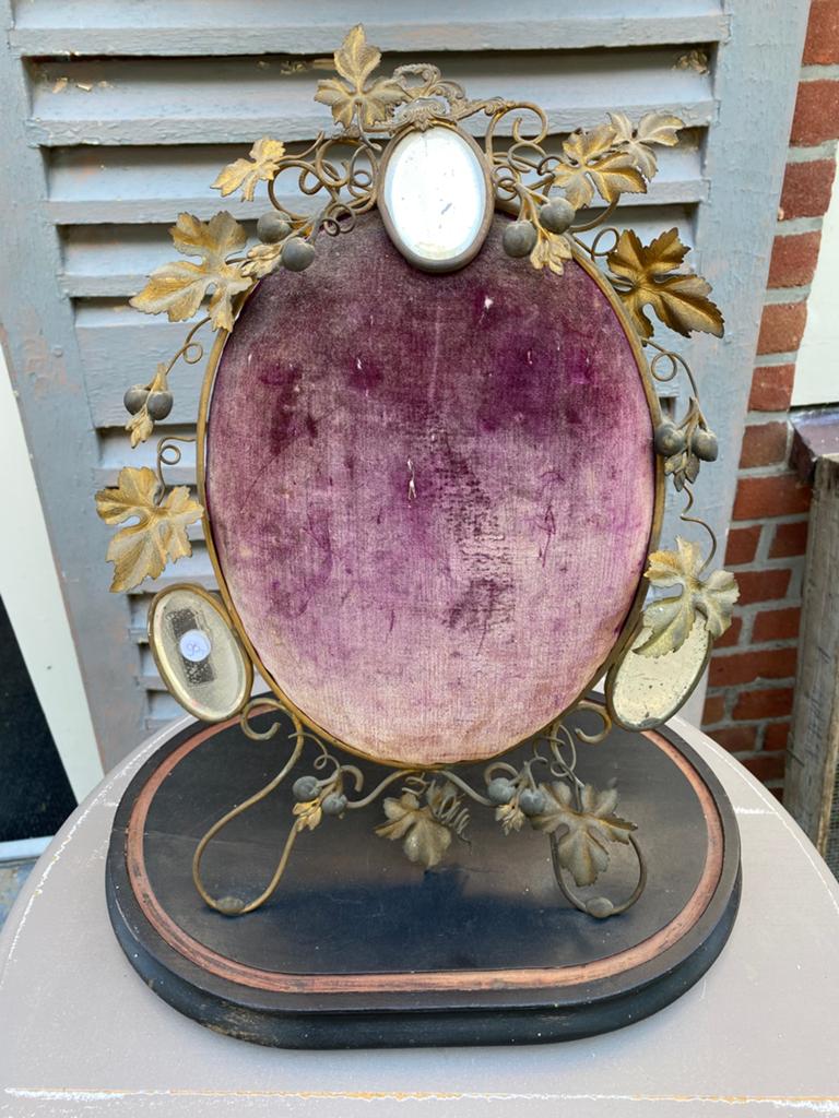 Antieke Franse Bruidsstoel, Spiegel, Bruidskussen, Brocante, Ophalen