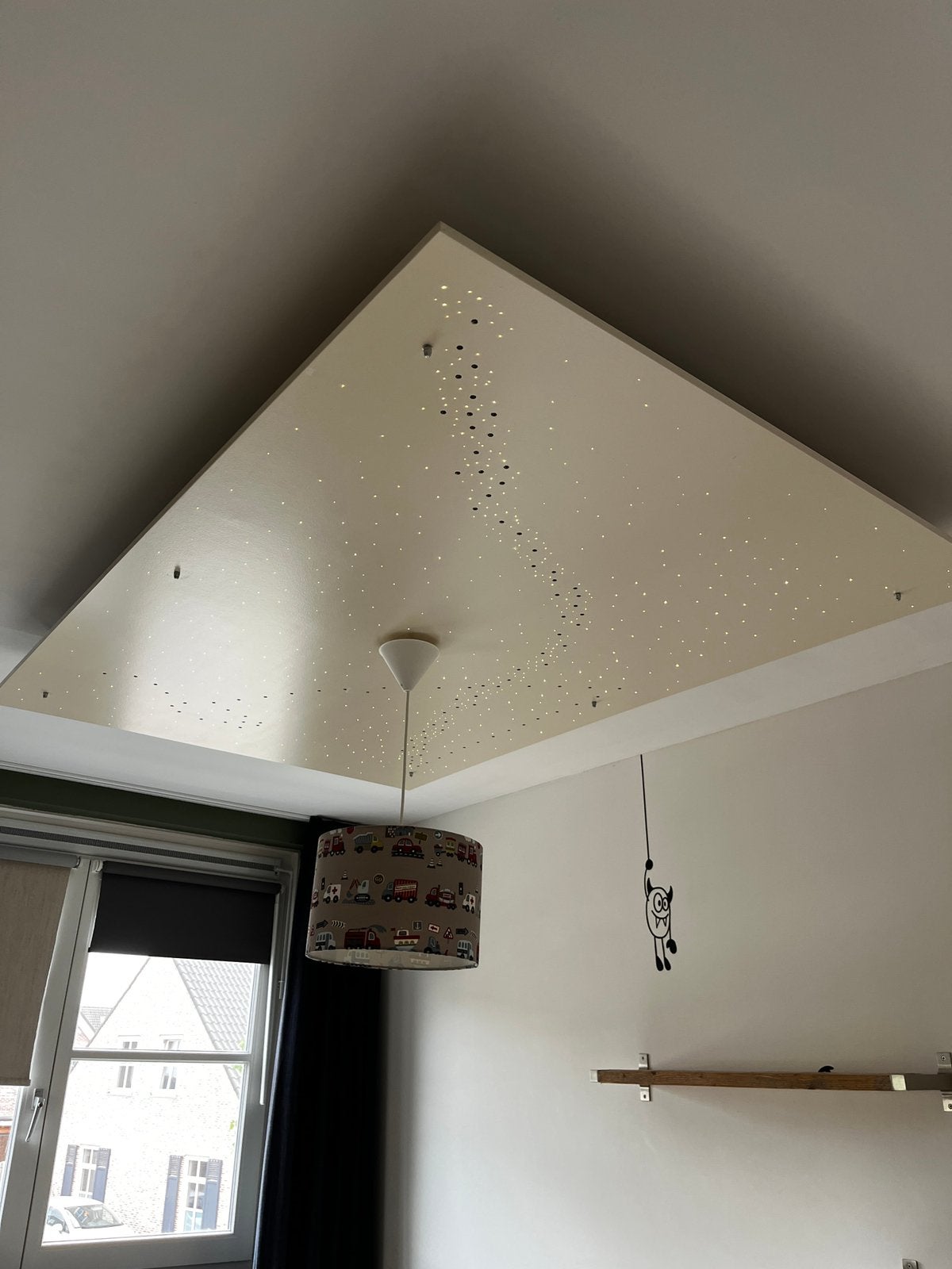 Kinder lamp met regenboog lichtjes, Huis en Inrichting, Lampen | Overige, Ophalen, Gebruikt, Hout, Meerkleurig
