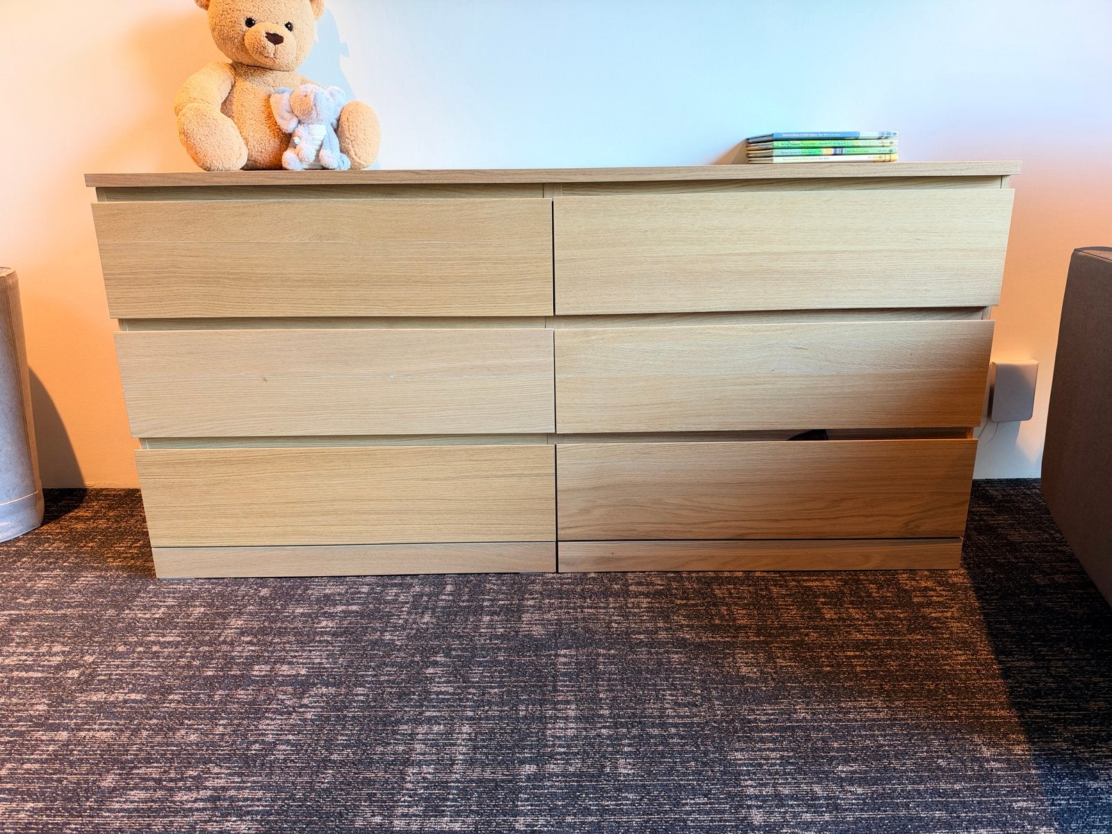 ZGAN IKEA MALM 6 ladekast, Huis en Inrichting, Ophalen, 5 laden of meer, 150 tot 200 cm, Zo goed als nieuw