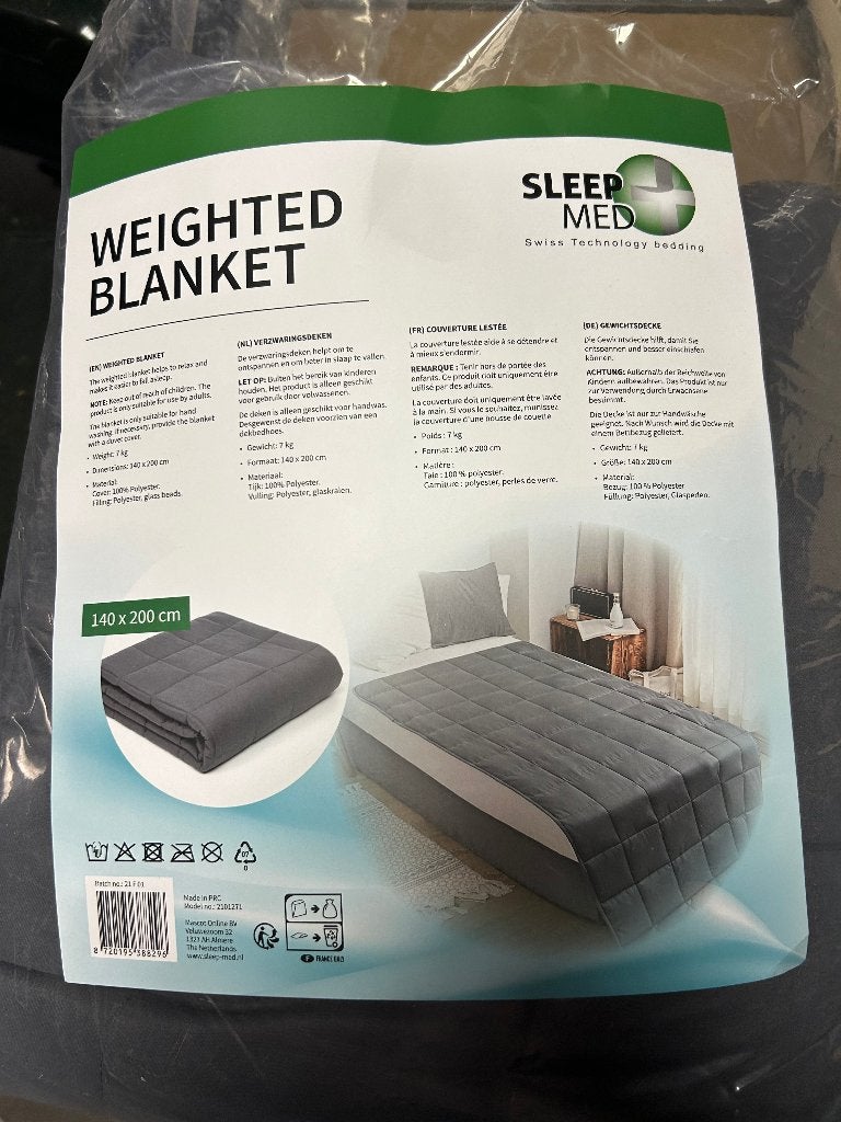 weighted blanket, Ophalen, Eenpersoons, Polyester, Grijs