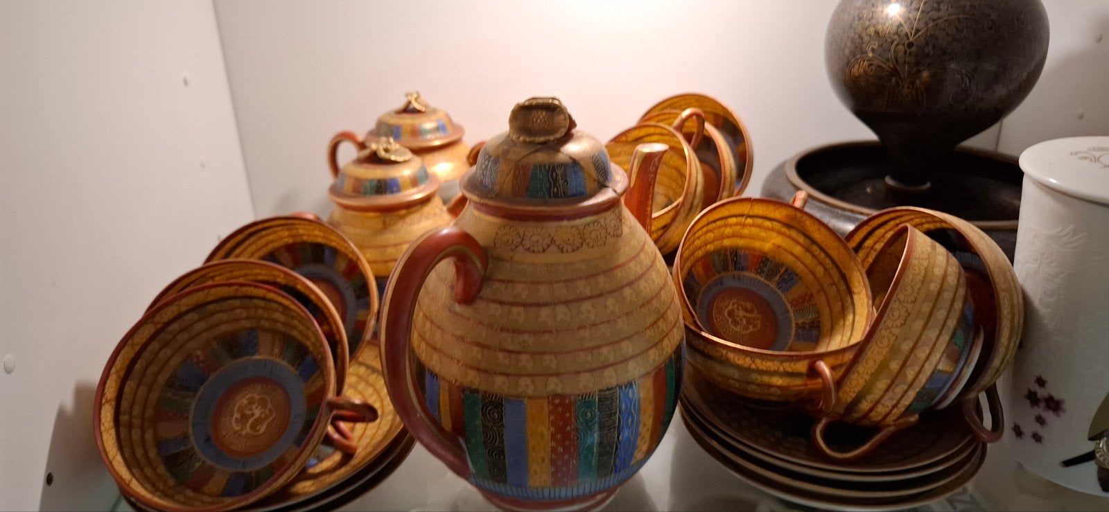 Vintage Japans theeservies met theepot en kopjes, Ophalen
