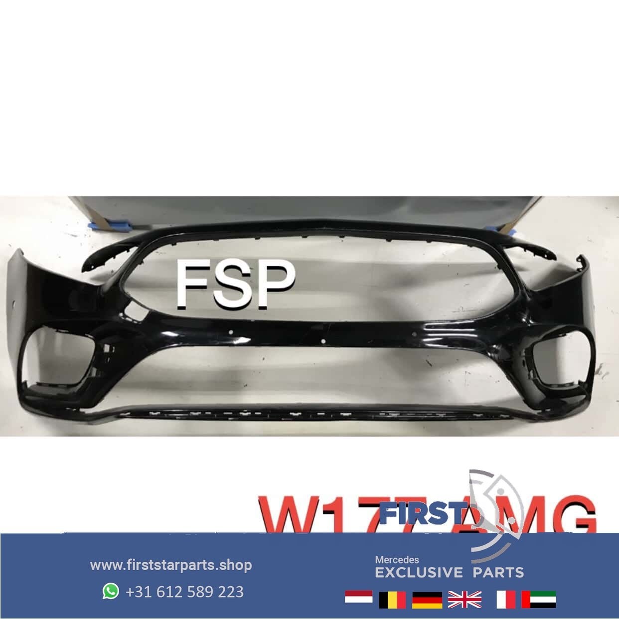 W177 AMG VOORBUMPER A35 Mercedes A Klasse 2018-2021 ZWART OR, Gebruikt, -, Voor, Ophalen of Verzenden