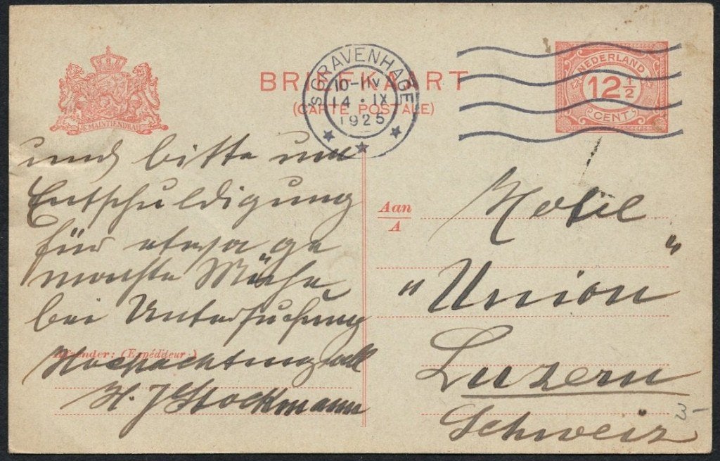 Briefkaart (14) - 1925, Verzenden, Envelop