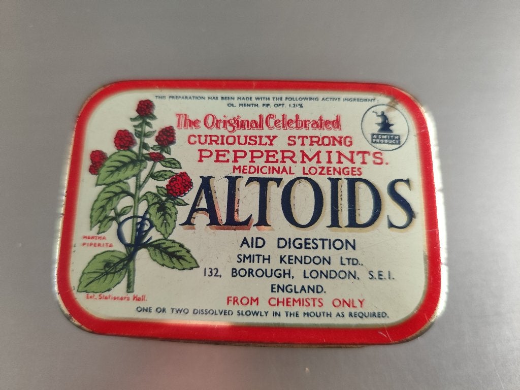 VINTAGE ALTOIDS PEPPER MINTS BLIKJE, Verzamelen, Blikken, Ophalen of Verzenden, Gebruikt, Overige