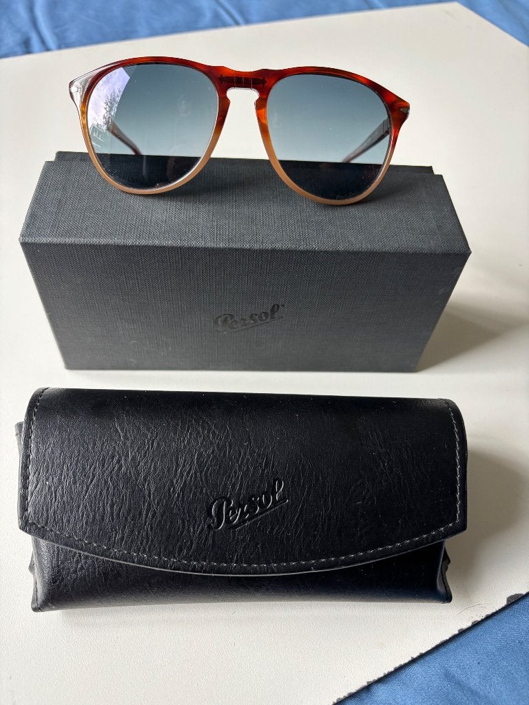 Persol piloten polarized zonnebril model 9649-S, Zonnebril, Bruin, Carrera, Nieuw