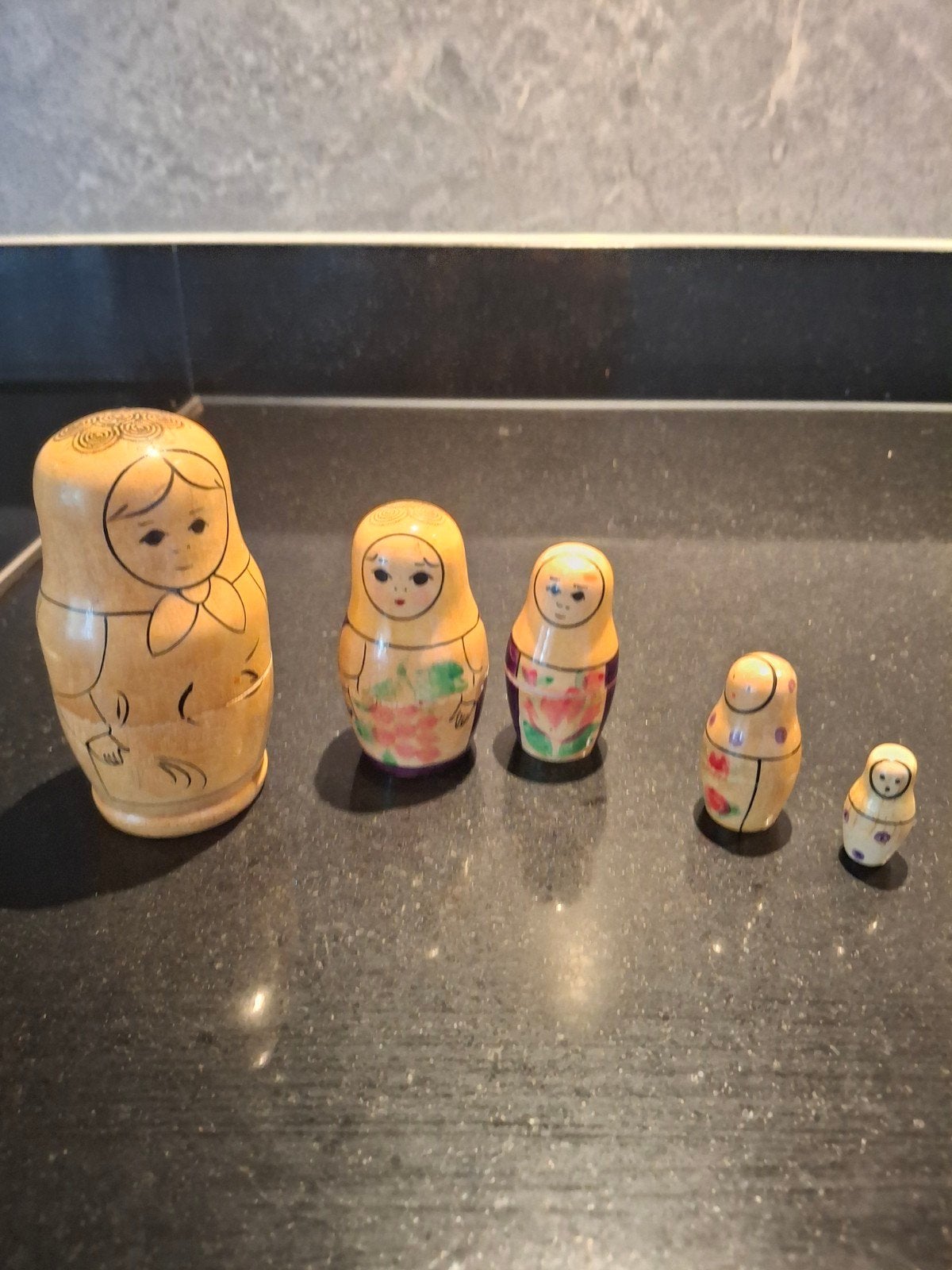 Set van 5 Matroesjka poppen - Houten Nesting Dolls, Verzamelen, Ophalen of Verzenden, Gebruikt, Pop