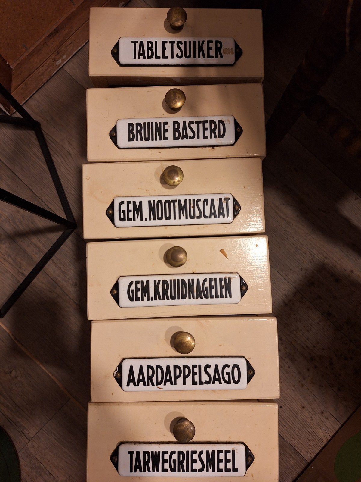 Set van 6 Antieke Emaille bordjes, Ophalen of Verzenden