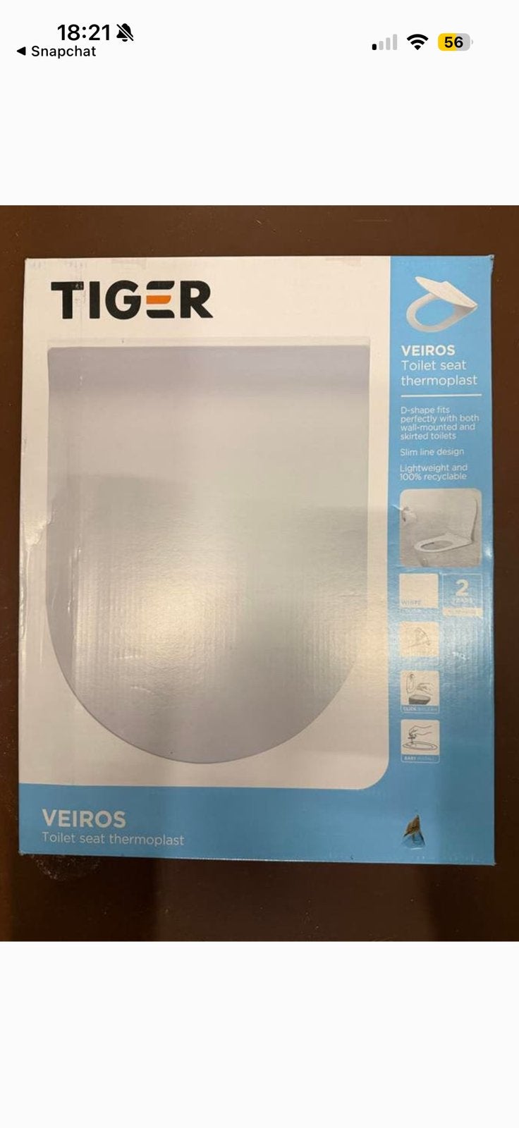 Nieuwe D vormige toiletbril van Tiger!, Ophalen of Verzenden, Zo goed als nieuw, Toilet