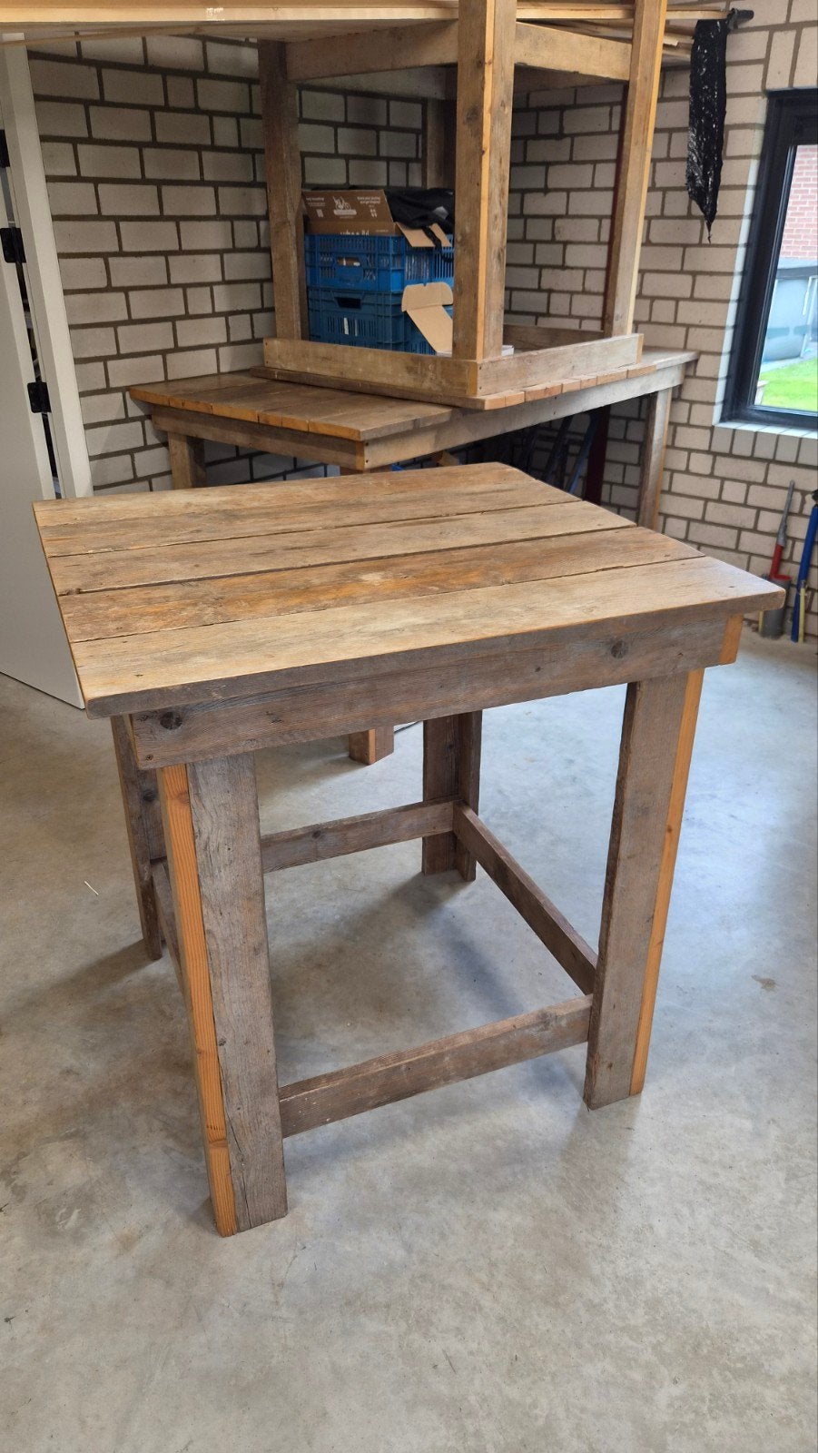 Robuuste luxe  statafels / bartafels van steigerhout, Ophalen, Zo goed als nieuw