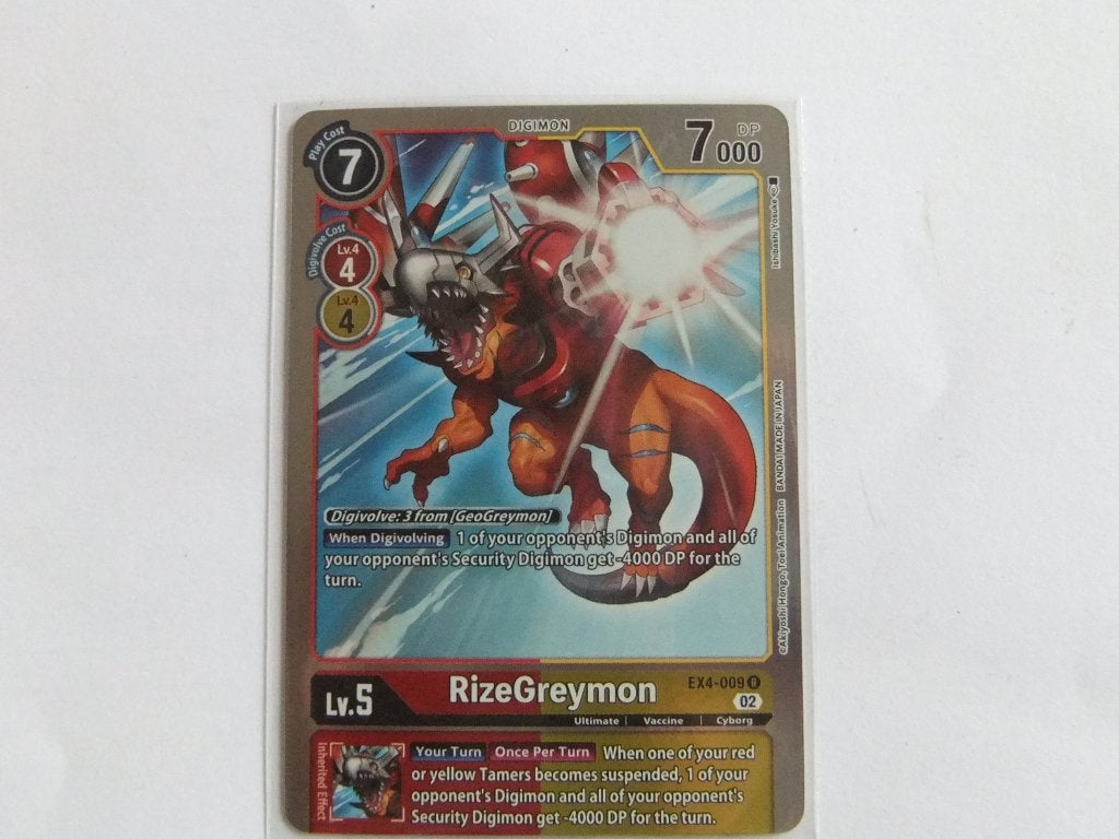 Digimon Card Game - RizeGreymon EX4-009 R, Ophalen of Verzenden, Nieuw, Losse kaart, Foil