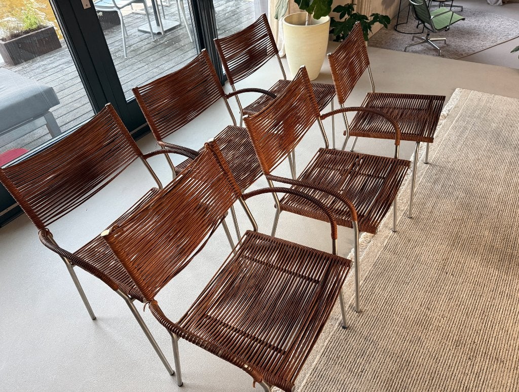 Vintage design: 6x Bonacina Miss B stoelen — Tito Agnoli, Ophalen, Gebruikt, Overige kleuren, Design