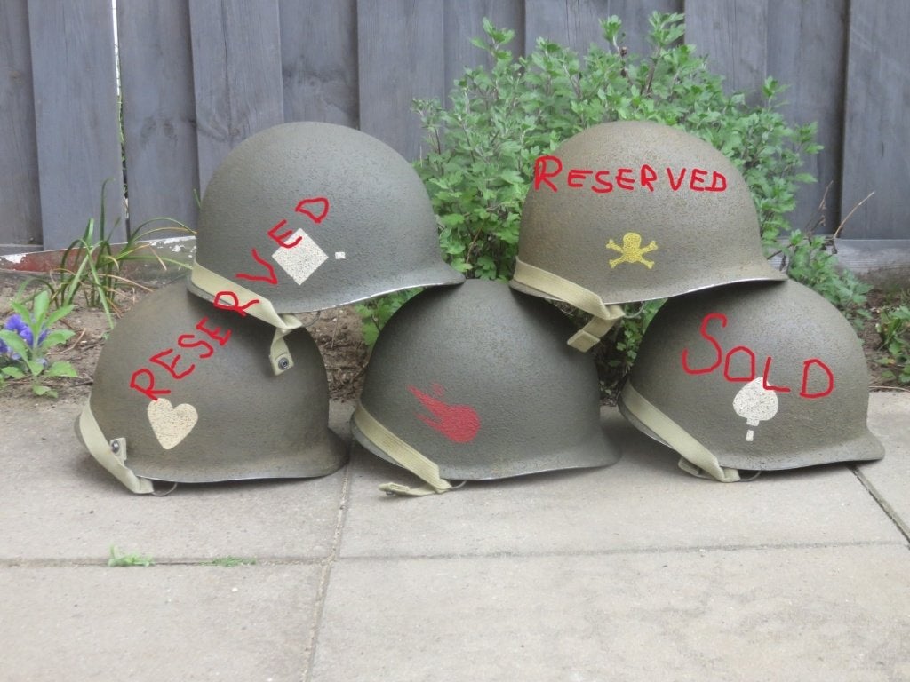 Para Helm M2 D-bale 82 101 airborne Normandy Market Garden, Verzamelen, Militaria | Tweede Wereldoorlog, Ophalen of Verzenden