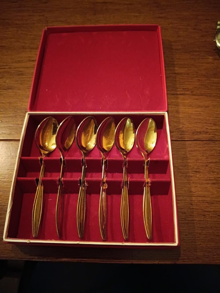 Set van 6  lepels in rode geschenkdoos, Ophalen of Verzenden