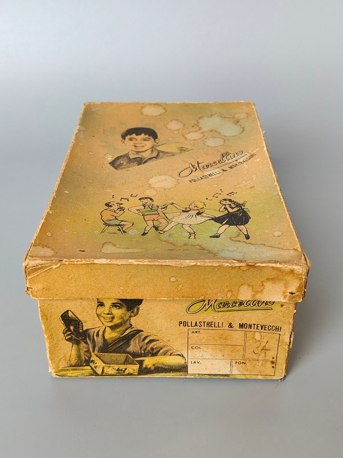 Prachtige vintage verpakking schoenendoos Marcellino Italy, Verzenden