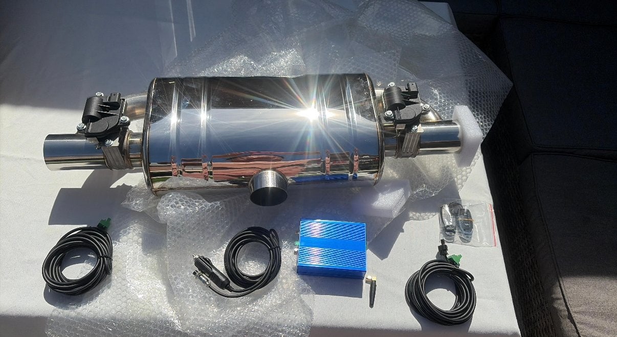 RVS Duplex Kleppendemper elektrische klep en besturing 63mm, Auto-onderdelen, Uitlaatsystemen, Ophalen of Verzenden, Nieuw