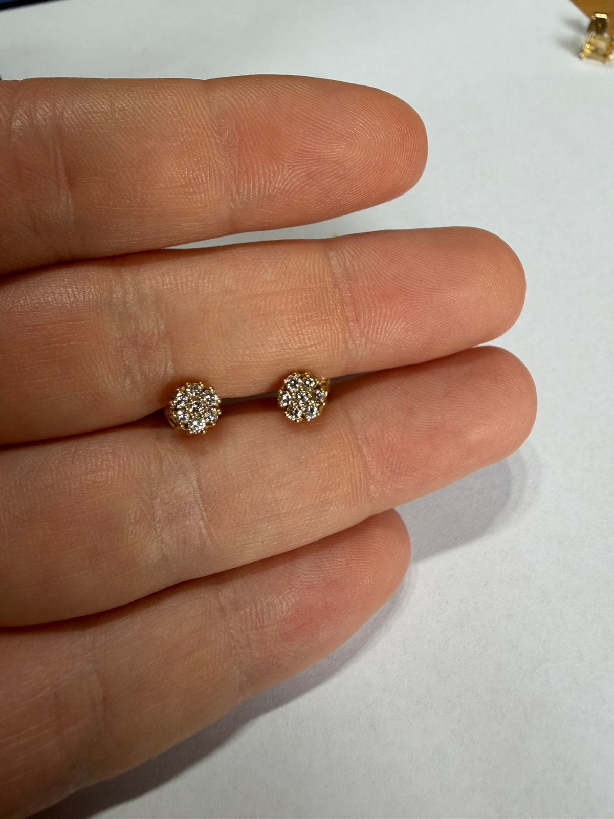 Exclusieve 18K Geelgouden Diamant Oorbellen – 0.42ct G/VVS1, Ophalen of Verzenden, Zo goed als nieuw, Goud