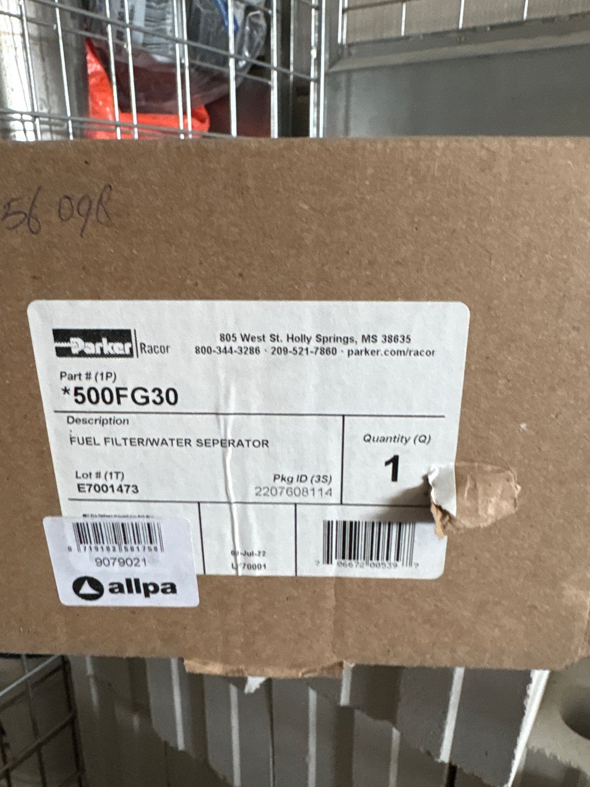 Parker Racor 500FG30 Brandstof/Waterafscheider, Ophalen, Nieuw, Universele onderdelen
