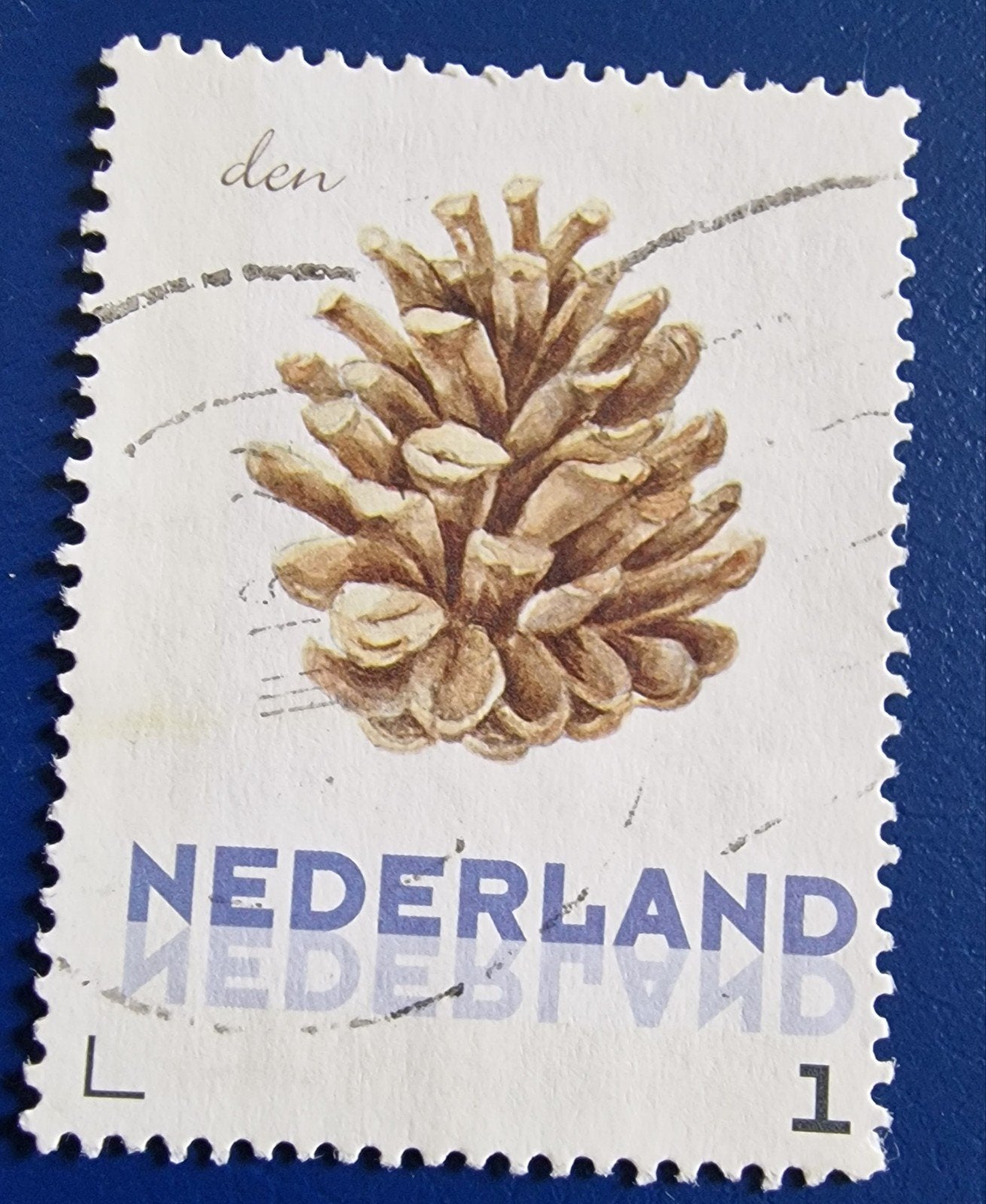 kv1373 persoonlijke  postzegel dennenappel gestempeld, Ophalen of Verzenden, Na 1940, Gestempeld