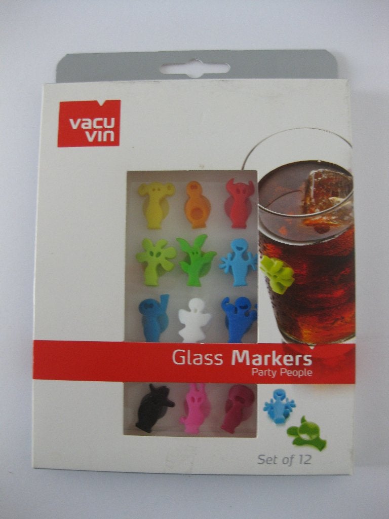 Vacu Vin Glass-Markers 12 stuks met zuignapjes, Overige typen, Ophalen of Verzenden, Nieuw