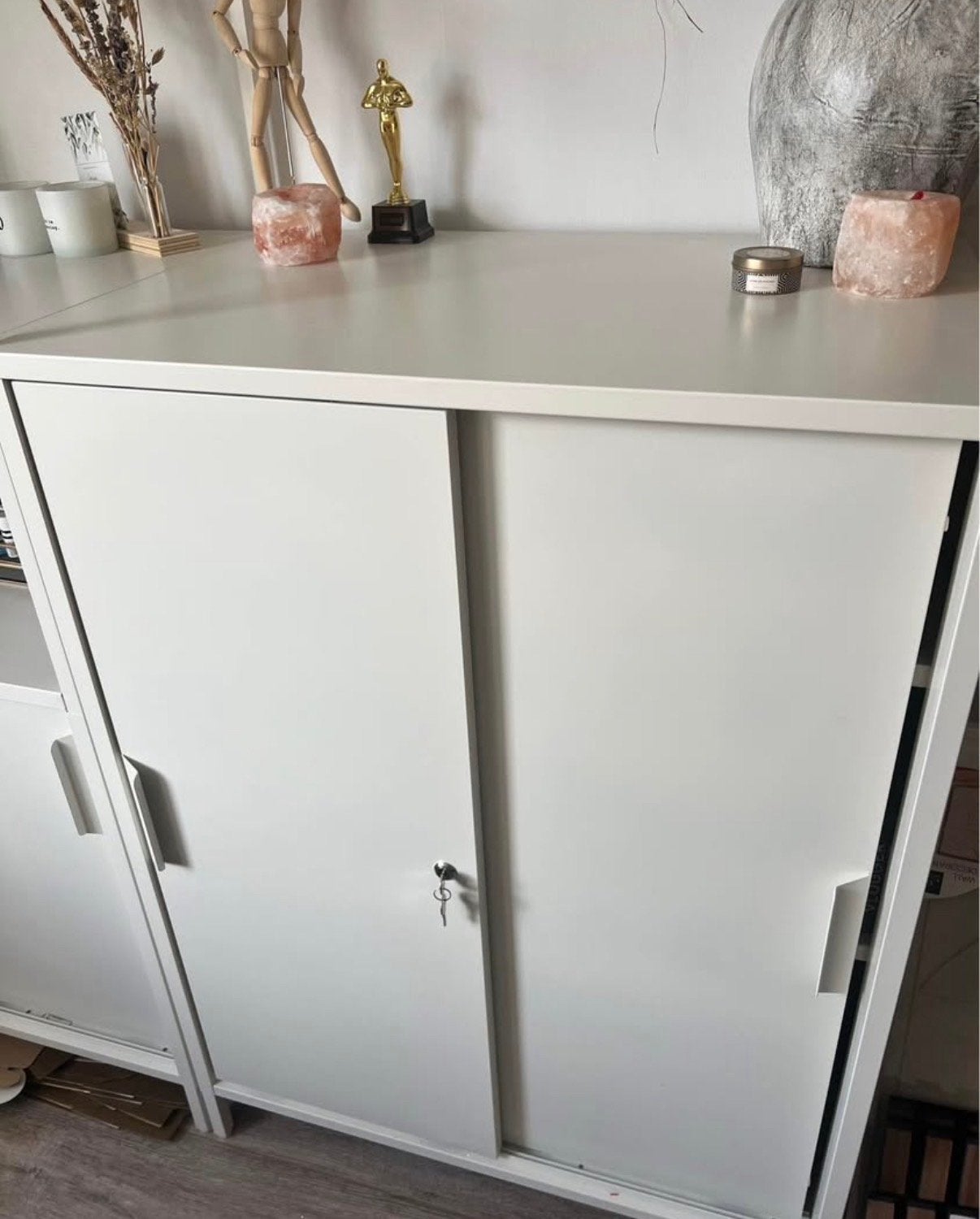 Witte metalen ikea Trofast kasten met schuifdeuren, Ophalen, Zo goed als nieuw