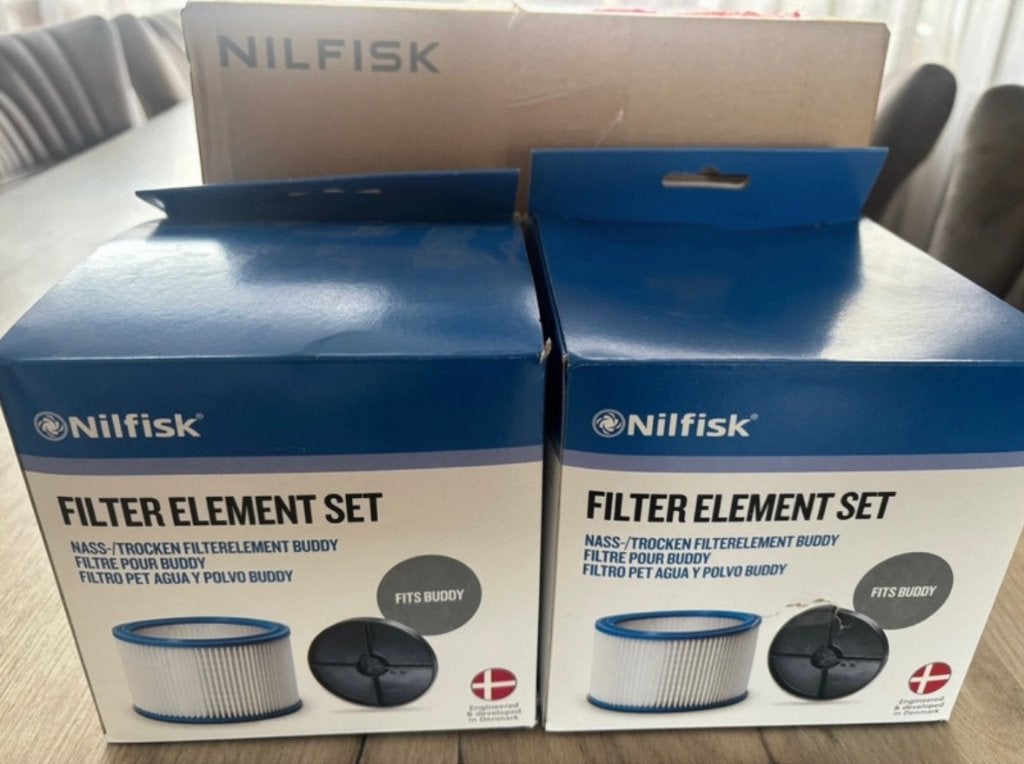 Nilfisk, Filter element set, Fits Buddy, 2 stuks, Ophalen of Verzenden, Nieuw