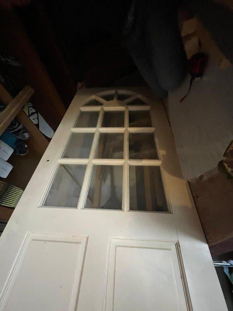 massieve zware binnendeur met mooi ingezet glas, Ophalen, Gebruikt, 80 tot 100 cm, Binnendeur