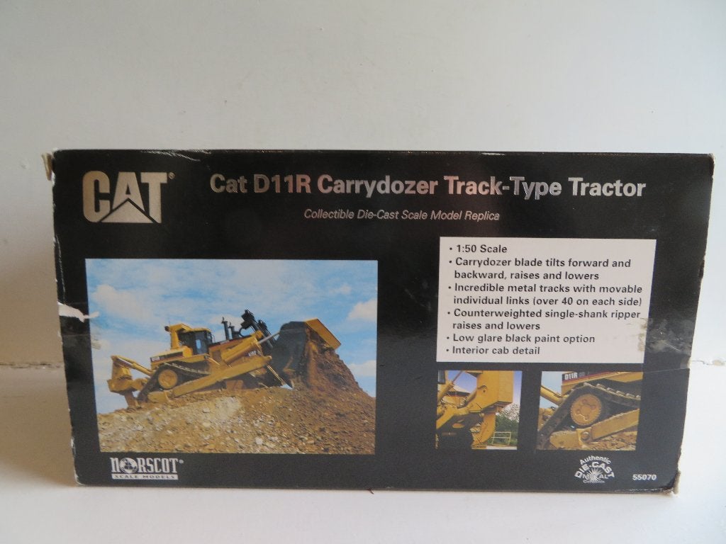 Norscot 55070 Cat D11R Carrydozer 1:50 Stalen rupsen +doos, Ophalen of Verzenden, Zo goed als nieuw, Hijskraan, Tractor of Landbouw