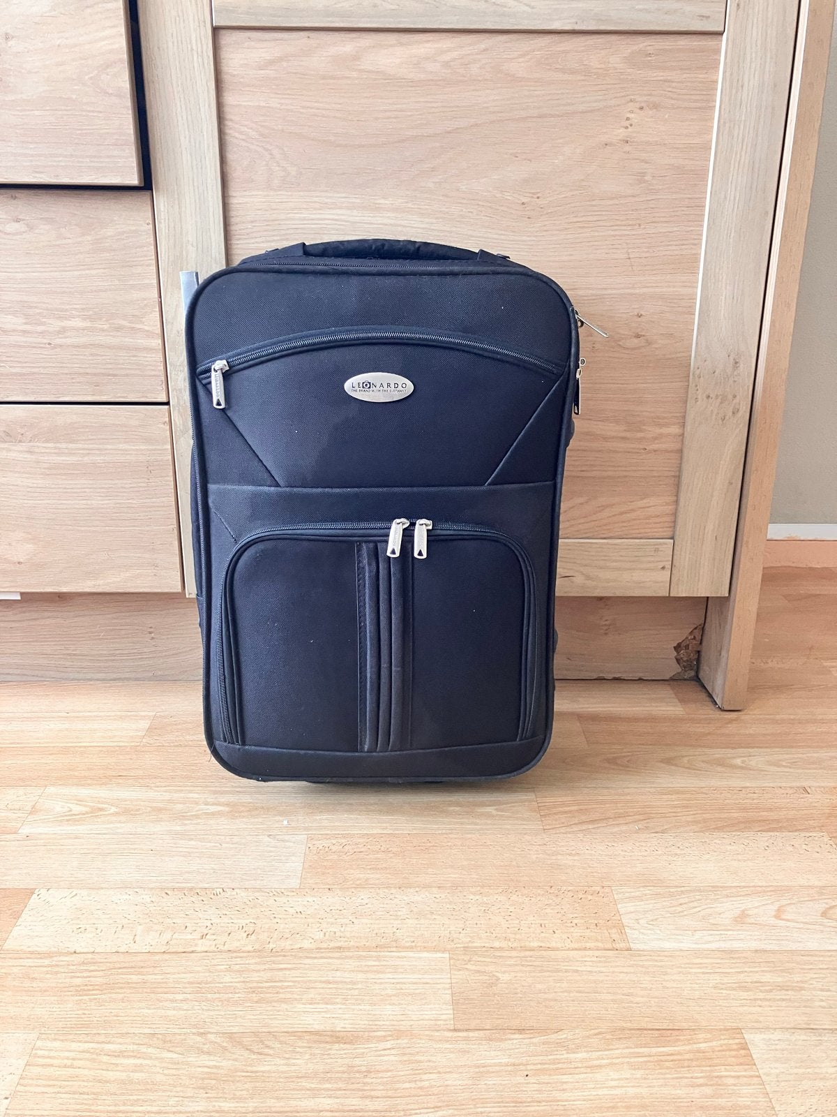 Leonardo Cabinekoffer 52 cm Zwart – Handbagage op Wielen, 40 tot 60 cm, 30 cm of meer, Gebruikt, Zwart