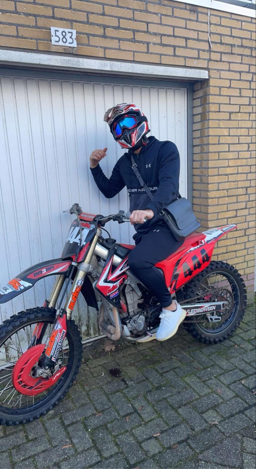 Honda CRF 450cc Crossmotor met Akrapovic uitlaat, Fietsen en Brommers, Ophalen of Verzenden, Gebruikt, Honda
