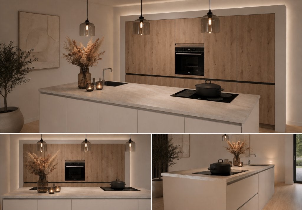 NIEUWE keuken met kookeiland met BORA kookplaat, Ophalen, Overige kleuren, Nieuw, Dubbelwandige keuken
