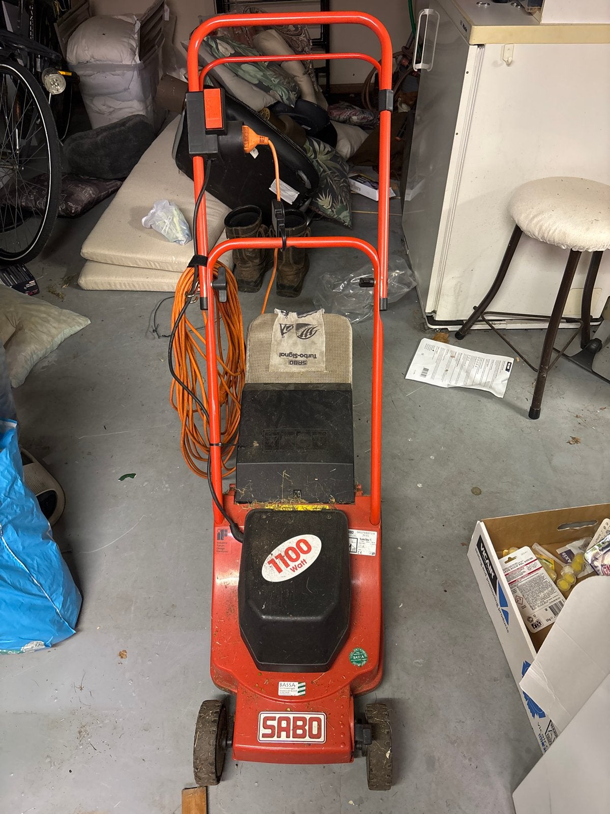 Sabo Turbo-Sigo 1100 Watt Elektrische Grasmaaier, Cirkelmaaier, Gebruikt, Elektrische grasmaaier, Ophalen of Verzenden