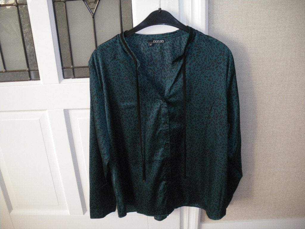 nieuw petrol groene najaars blouse merk norah maat 42, Ophalen of Verzenden, Nieuw, Maat 42/44 (L), Groen
