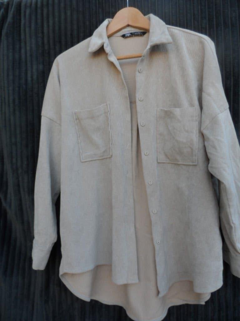 Zara beige corduroy overhemd maat S, Ophalen of Verzenden, Zo goed als nieuw, Maat 36 (S), Zara