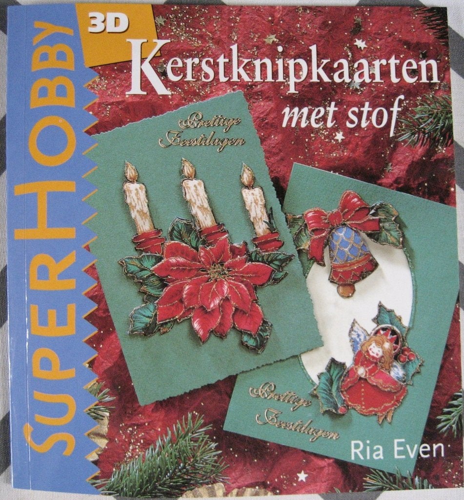 3D kerstknipkaarten met stof - Ria Even., Nieuw, Scrapbooking en Knutselen, Ria Even, Ophalen of Verzenden
