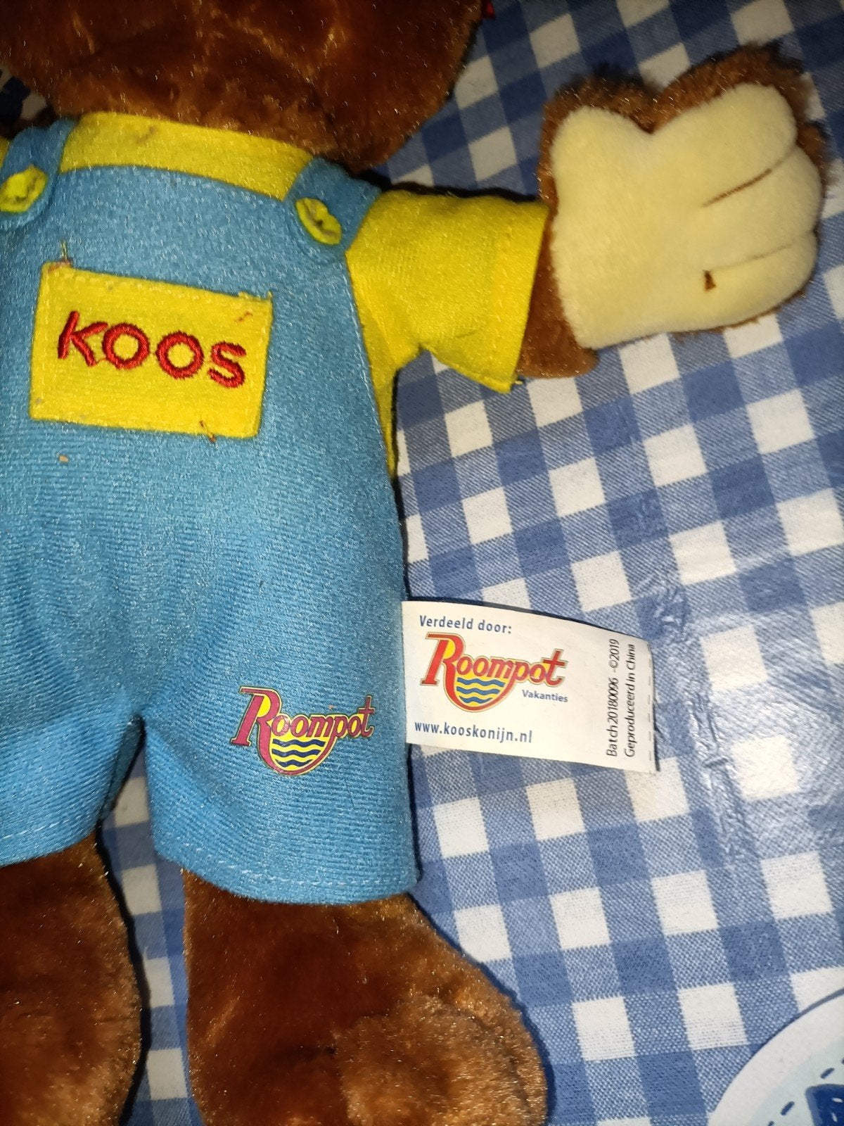 Koos Konijn knuffel Roompot vakanties 33 cm groot, Ophalen of Verzenden, Zo goed als nieuw, Konijn