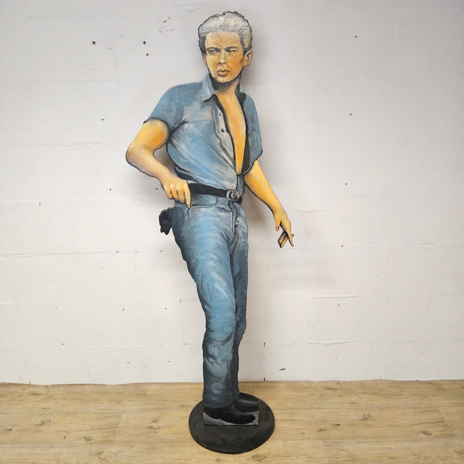 Handgemaakte houten James Dean Bord / figuur / cutout, Verzamelen, Muziek, Artiesten en Beroemdheden, Gebruikt, ., Overige typen