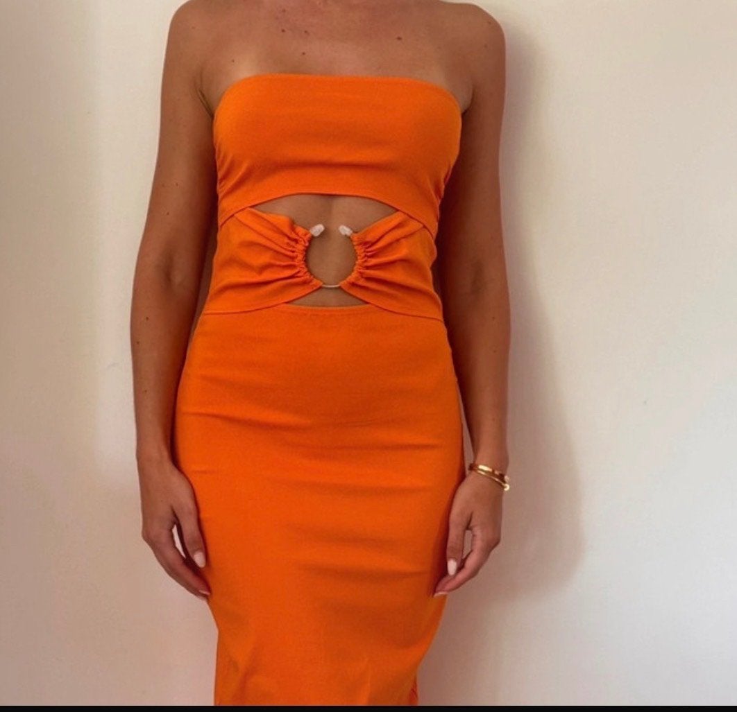 Super gave Zara jurk maat S - Nieuw zonder kaartjes, Nieuw, Oranje, Ophalen of Verzenden, Maat 36 (S)