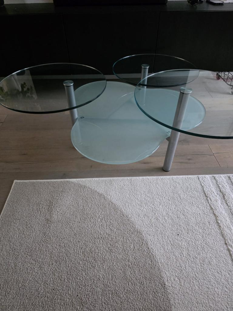Moderne glazen salontafel, Ophalen, 50 tot 100 cm, 50 tot 100 cm, Glas