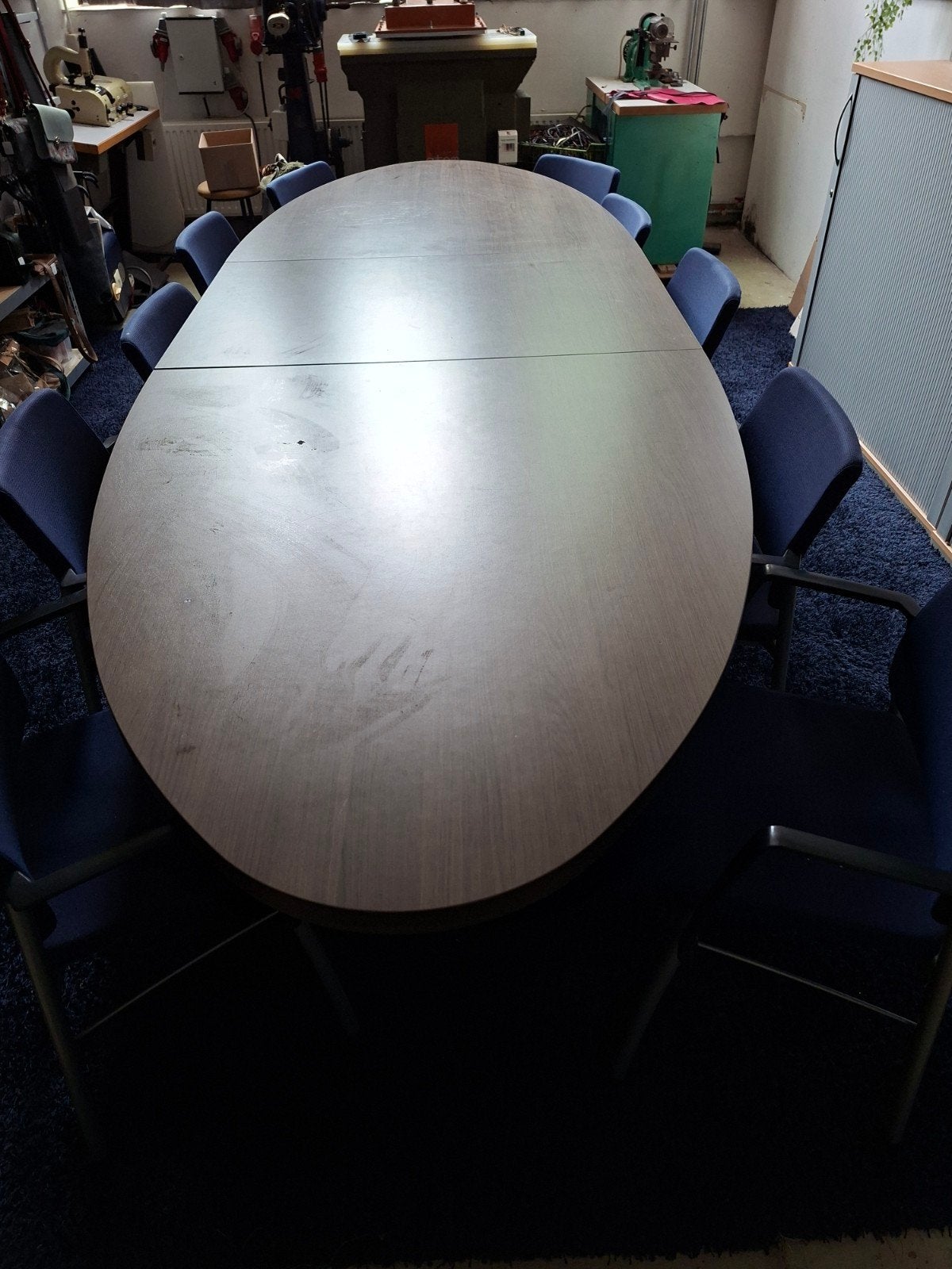 Grote ovale vergadertafel - 360x120x75,5 cm (lxbxh), Huis en Inrichting, Tafels | Eettafels, Ophalen, Gebruikt, 100 tot 150 cm