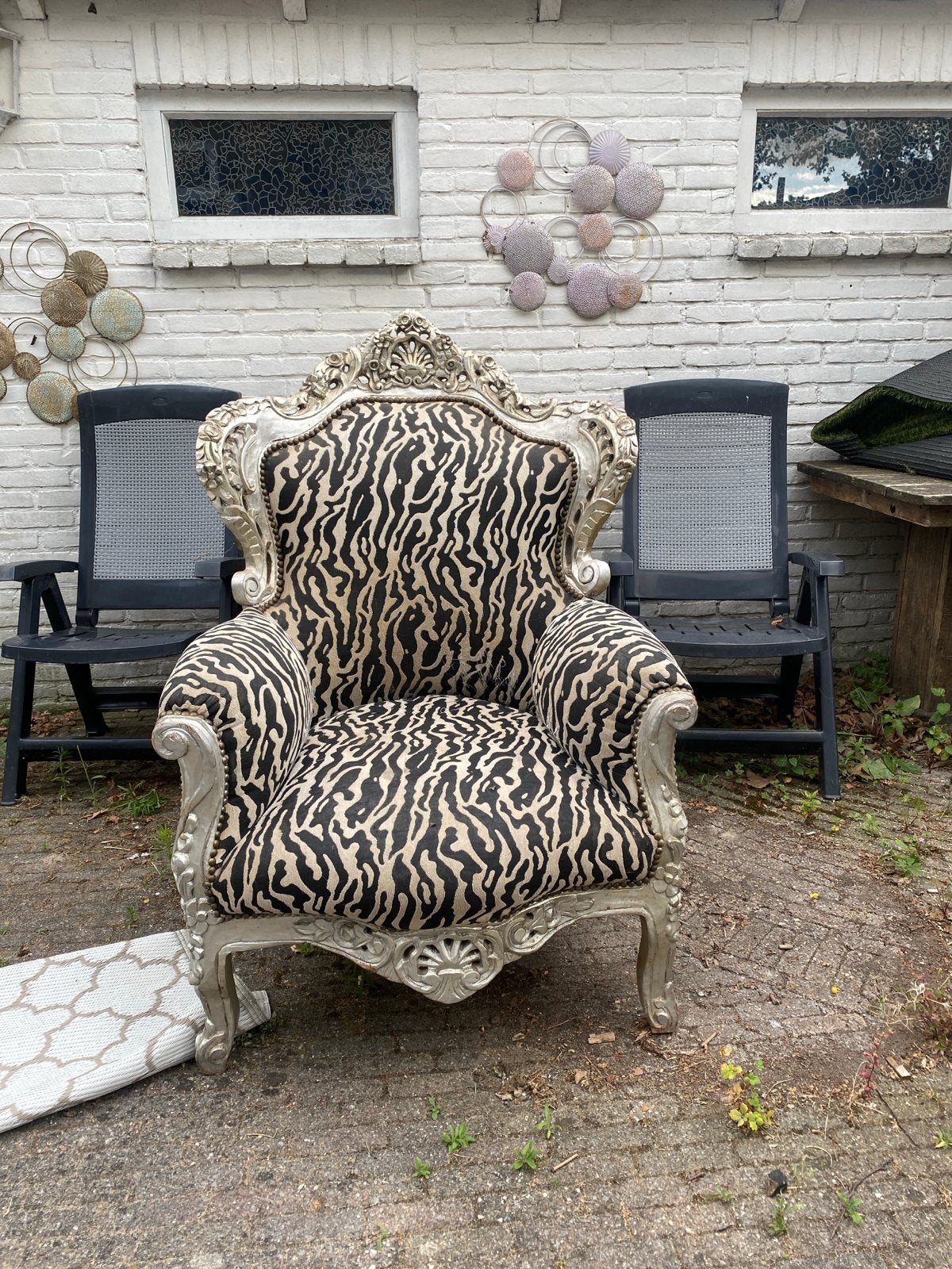 Barok stoel met zebraprint - opknapproject, Ophalen