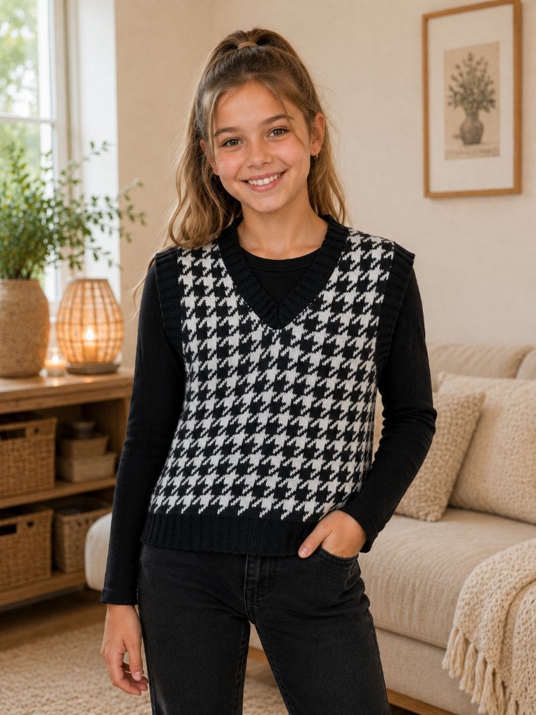 Spencer zwart wit maat 146-152 NIEUW, SO, Meisje, Trui of Vest, Nieuw