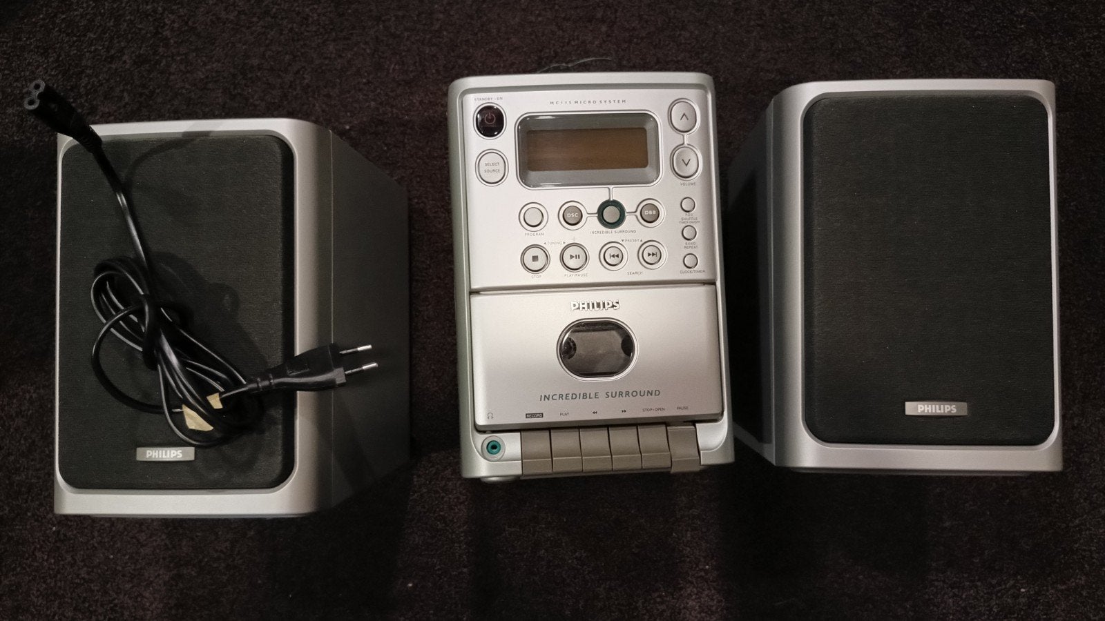 Microset-cdspeler-cassettedeck-Philips MC115, Ophalen of Verzenden, Cassettedeck, Philips, Microset