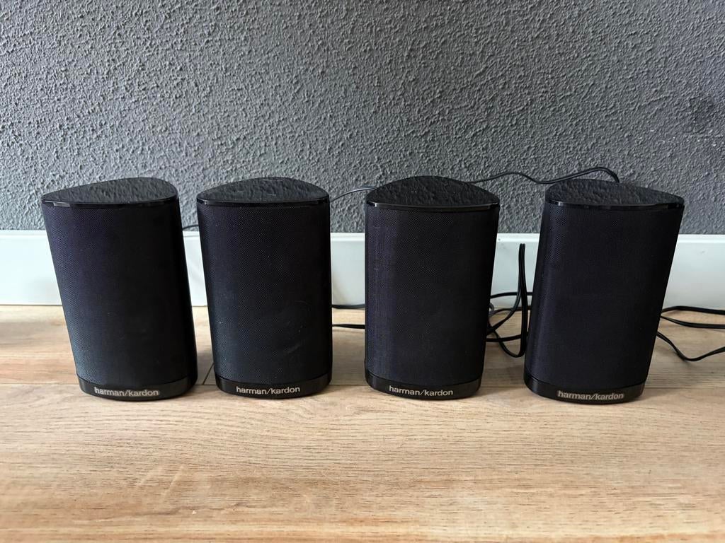 Harman/Kardon HKTS 16 BQ Satelliet Speakers (4 stuks), Gebruikt, Minder dan 60 watt, Front, Rear of Stereo speakers, Ophalen